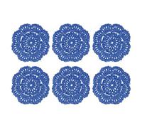 sourcing map 6Pcs Crochet Doilies Handmade Tray Doilies 4" Round Cloth Placemats Lace Coasters for Crafts, Daily Use, Festivals, Home Decoration, Dark Blue