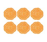 sourcing map 6Pcs Crochet Doilies Handmade Tray Doilies 4" Round Cloth Placemats Lace Coasters for Crafts, Daily Use, Festivals, Home Decoration, Apricot