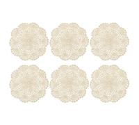 sourcing map 6Pcs Crochet Doilies Handmade Tray Doilies 7.8" Round Cloth Placemats Lace Coasters for Crafts, Daily Use, Festivals, Home Decoration, Beige