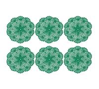sourcing map 6Pcs Crochet Doilies Handmade Tray Doilies 7.8" Round Cloth Placemats Lace Coasters for Crafts, Daily Use, Festivals, Home Decoration, Dark Green