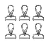 sourcing map 6pcs Detachable Snap Swivel Hook Clasp 1" (25mm) Zinc Alloy Lobster Claw Clasps for Keychain Lanyard Purse DIY Purse Strap, Gun Black