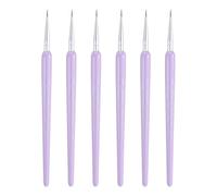 sourcing map 6pcs Detail Paint Brushes 8mm Pointed Tip Nylon Hair Miniature Painting Brush for Watercolor Oil Acrylic Painting(00#), Purple