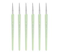 sourcing map 6pcs Detail Paint Brushes 8mm Pointed Tip Nylon Hair Miniature Painting Brush for Watercolor Oil Acrylic Painting(00#), Green