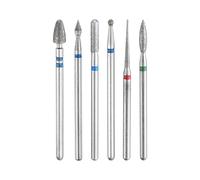 sourcing map 6pcs Diamond Grinding Bit Set 1.4-4mm Oval Tapered Cylindrical Ball Bullet-Head 2.35mm Shank Stone Sanding Drill Bits Rotary Tool for Ceramic Glass Nails Grinding Polishing