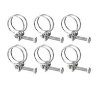 sourcing map 6Pcs Double Wire Hose Clamp, 32-36mm Adjustable Stainless Steel Wire Hose Clips with M8 Bolt for Dust Collection Hose, Pump Hose Pipe