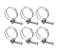 Sourcing Map 6Pcs Double Wire Hose Clamp, 36-40mm Stainless Steel, M6 Bolt
