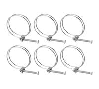 sourcing map 6Pcs Double Wire Hose Clamp, 73-80mm Adjustable Stainless Steel Wire Hose Clips with M8 Bolt for Dust Collection Hose, Pump Hose Pipe