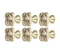 sourcing map 6Pcs Drawer Knobs, Zinc Alloy Decorative Four-Leaf Pull Handles with Screws for Furniture Dresser Wardrobe Cupboard, Brown