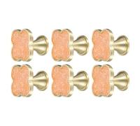 sourcing map 6Pcs Drawer Knobs, Zinc Alloy Decorative Four-Leaf Pull Handles with Screws for Furniture Dresser Wardrobe Cupboard, Crystal Brown
