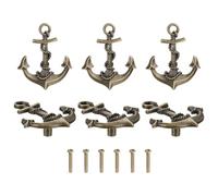 sourcing map 6Pcs Drawer Knobs, Zinc Alloy Nautical Theme Decorative Drawer Pull Handles Furniture Knobs for Closet Wardrobe Dresser, Bronze