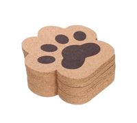sourcing map 6pcs Drink Cork Coasters, Cat Paw Shape Coasters Cat Paw Cup Mat for Coffee Mug Tea Cup Milk Cup Glass Mug Brown