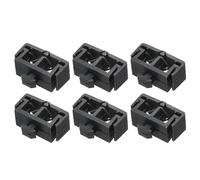 sourcing map 6Pcs Dual Slot Flat Cable Clamp 11.2mm Hole Dia Wire Holder ABS for 40 Series European Standard Aluminum Extrusion Black