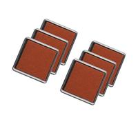 sourcing map 6pcs Finger Ink Pad for Rubber Stamps Craft, 13" Washable Pigment Ink Pad Stamps for Footprint Handprint Stamping Paper Wood Fabric Scrapbooking, Brown