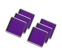 sourcing map 6pcs Finger Ink Pad for Rubber Stamps Craft, 14" Washable Pigment Ink Pad Stamps for Footprint Handprint Stamping Paper Wood Fabric Scrapbooking, Purple