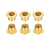 sourcing map 6Pcs Flange Sleeve Bearings, 10mm Bore x 12mm OD x 12mm Length, Self-Lubricating Sintered Bronze Bushings