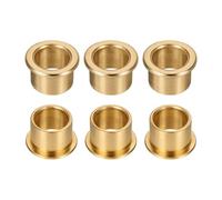 sourcing map 6Pcs Flange Sleeve Bearings, 16mm Bore x 20mm OD x 16mm Length, Self-Lubricating Sintered Bronze Bushings