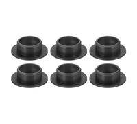 sourcing map 6Pcs Flanged Sleeve Bearing, Plastic Bushing ID 10mm x OD 12mm x Length 6mm POM Bushing, Black