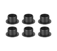 sourcing map 6Pcs Flanged Sleeve Bearing, Plastic Bushing ID 12mm x OD 14mm x Length 10mm POM Bushing, Black