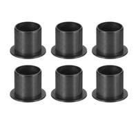 sourcing map 6Pcs Flanged Sleeve Bearing, Plastic Bushing ID 15mm x OD 17mm x Length 17mm POM Bushing, Black
