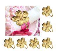 sourcing map 6Pcs Flower Napkin Rings, Alloy Floral Serviette Buckles Holders for Dining Table Decorations Wedding Birthday Holiday Party, Gold Tone