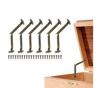 sourcing map 6Pcs Folding Lid Support Hinges, 180 Degree Iron Rotatable Furniture Lid Hinge, 3.82" x 1.26" Lid Stay Hinge for Cabinet, Wooden Boxes, Home Furniture, Window, Doors, Bronze