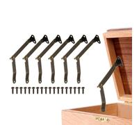 sourcing map 6Pcs Folding Lid Support Hinges, 3.5" 180 Degree Rotatable Hinges, Iron Lid Stay Hinge for for Cabinets Wardrobe Wooden Jewelry Box Cupboard Storage Shelve, Bronze Tone