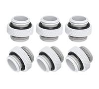 sourcing map 6pcs G1/4" Male to Male Connector, Aluminium Soft Tube Extender Fitting for PC Computer Water Cooling System, White