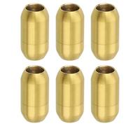 Sourcing Map 6Pcs Gold Leather Cord End Clasp, 6mm Hole, Stainless Steel, Classic, Polished