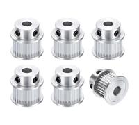 sourcing map 6pcs GT-2 30T Pulley Synchronous Wheel 6.35mm Bore, Aluminum Timing Pulley 30 Teeth, Fit Width 10mm Timing Belt for 3D Printer CNC Machine