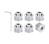 sourcing map 6pcs GT-2 36T Pulley Synchronous Wheel 8mm Bore, Aluminum Timing Pulley 36 Teeth, Fit Width 10mm Timing Belt for 3D Printer CNC Machine (with A Wrench)