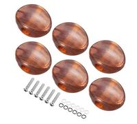 sourcing map 6Pcs Guitar Tuning Pegs Knob, Oval Shape Head Replacement Buttons Knob Handle Tip Plastic with Matching Screws and Washer for Acoustic Electric Bass Guitar, Brown