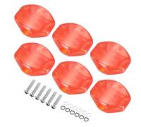 sourcing map 6Pcs Guitar Tuning Pegs Knob, Oval Shape Head Replacement Buttons Knob Handle Tip Plastic with Matching Screws and Washer for Acoustic Electric Bass Guitar, Red Pearl