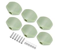 sourcing map 6Pcs Guitar Tuning Pegs Knob, Oval Shape Head Replacement Buttons Knob Handle Tip Plastic with Matching Screws and Washer for Acoustic Electric Bass Guitar, Vintage Green