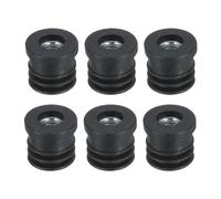 sourcing map 6Pcs Inserts for Round Tubes with M6 Thread, for 16mm/0.63" OD Round Tube, Round Black Plastic Plug Caster Insert Chair End Caps Furniture Leg Plug
