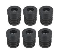 sourcing map 6Pcs Inserts for Round Tubes with M6 Thread, for 19mm/0.75" OD Round Tube, Round Black Plastic Plug Caster Insert Chair End Caps Furniture Leg Plug