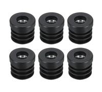 Sourcing Map 6Pcs Inserts for Round Tubes With M8 Thread, 25mm/0.98" OD, Black Thicken Plastic Plug Caster Insert Chair End Caps Furniture Leg Plug