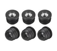 sourcing map 6Pcs Inserts for Round Tubes with M8 Thread, for 22mm/0.86" OD Round Tube, Round Black Plastic Adjustable Plug Caster Insert Chair End Caps Furniture Leg Plug