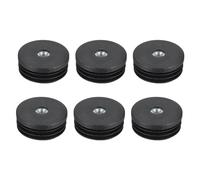 Sourcing Map 6pcs Inserts for Tubes with M8 Thread, for 50mm/1.97" OD Round Tube, Black Plastic Plug Caster Insert Chair End Caps