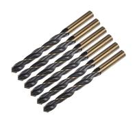 sourcing map 6pcs Jobber Drill Bits 12mm Black Nitride & Gold Titanium Coated 4341 High Speed Steel (HSS) 135 Degree Split Point Twist Drill Bits for Stainless Steel Metal Plastic Wood