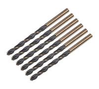 sourcing map 6pcs Jobber Drill Bits 5mm Black Nitride & Gold Titanium Coated 4341 High Speed Steel (HSS) 135 Degree Split Point Twist Drill Bits for Stainless Steel Metal Plastic Wood