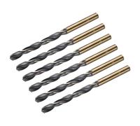 sourcing map 6pcs Jobber Drill Bits 6.8mm (0.268") Black Nitride & Gold Titanium Coated M2 High Speed Steel (HSS) Twist Drill Bits for Stainless Steel Aluminum Alloy Metal