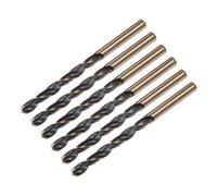 sourcing map 6pcs Jobber Drill Bits 6mm Black Nitride & Gold Titanium Coated 4341 High Speed Steel (HSS) 135 Degree Split Point Twist Drill Bits for Stainless Steel Metal Plastic Wood
