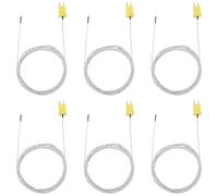 sourcing map 6pcs K Type Thermocouple Probe Mini Connector Temperature Sensor Universal for TM-902C TES1310 Thermometer, -50-400C 9.8ft White