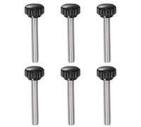 sourcing map 6pcs Knurled Clamping Knobs M8 x 50mm Metric 304 Stainless Steel Male Thread Thumb Screw on Type 22mm Plastic Round Head Threaded Hand Bolt Stud Knobs Black