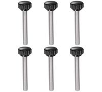 sourcing map 6pcs Knurled Clamping Knobs M8 x 55mm Metric 304 Stainless Steel Male Thread Thumb Screw on Type 22mm Plastic Round Head Threaded Hand Bolt Stud Knobs Black