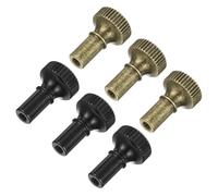sourcing map 6Pcs Lamp Turn Knob On/Off Lamp Switch Replacement Brass Light Switch Knob Lamp Knob Lamp Switch Extension 19mm Length for Lamp Socket, Bronze, Black