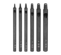 sourcing map 6Pcs Leather Hollow Hole Punch Set 1-5mm Straight Round Belt Puncher for Leather Belt Watch Band Leather Craft Clothing Handbag Fabric Curtain