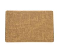 sourcing map 6pcs Leather Placemats 12" x 17" Waterproof Round Corner Table Mats Non-Slip Heat Insulation Faux Leather Dining Mats for Family Holiday Kitchen Party, Dark Yellow