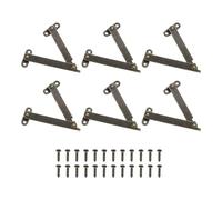 sourcing map 6pcs Lid Folding Support Hinges, Lid Stay Hinge with 24pcs Screws for Furniture Wooden Boxes Jewelry Case Chest Cabinet, Bronze (Folded Length 3.3"/83mm, Plate Width 0.4"/11mm)