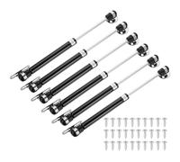 sourcing map 6Pcs Lid Support Hinges, 100N Gas Struts Soft Close Folding Lid Stay Hinges Automatic Slow Lowering Pneumatic Lid Buffer with Fixing Plate for Cabinet Closet Wardrobe